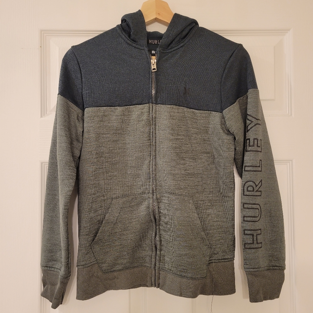 Big Boys Gray Full Zip Hoodie Sweatshirt, Size L